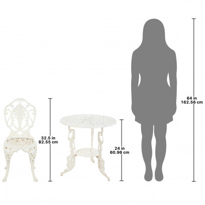 Toscano - Set of Villa Ravello Rose Garden Table and 2 Chairs