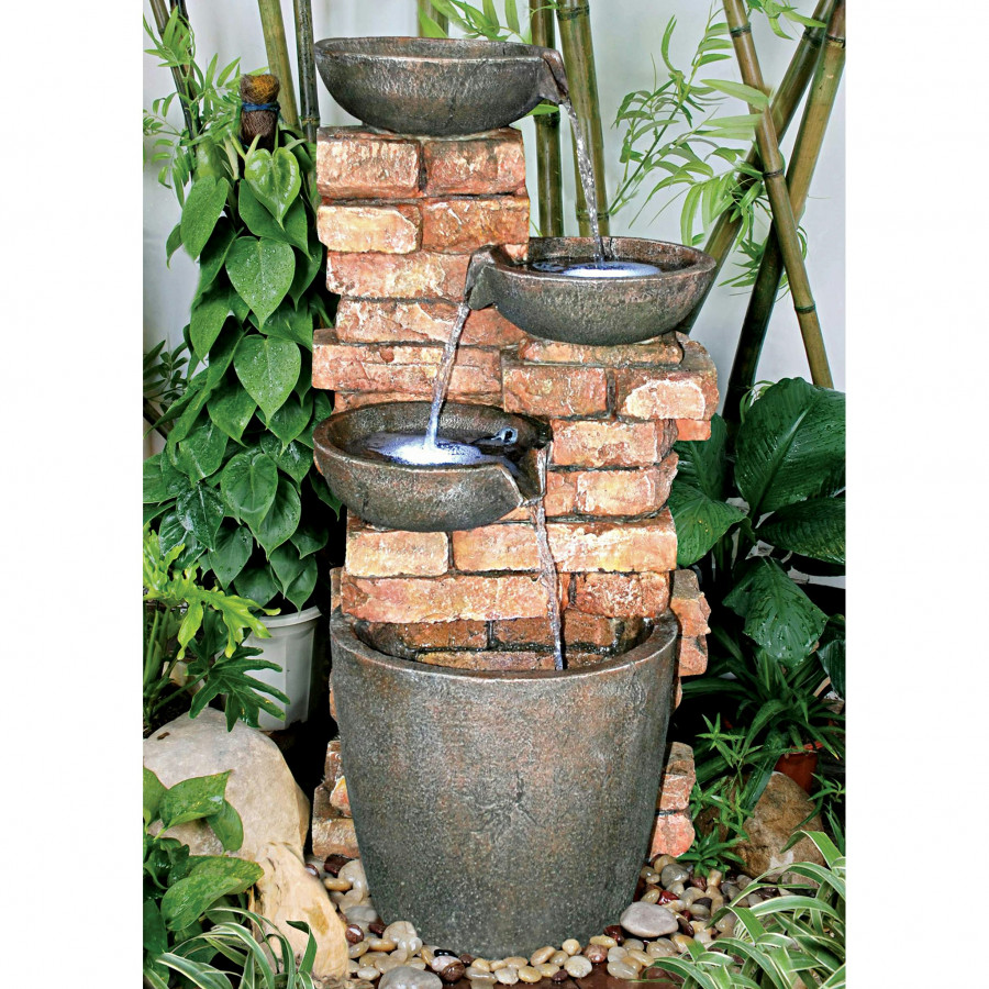 Toscano - Stacked Bricks Cascading Garden Fountain