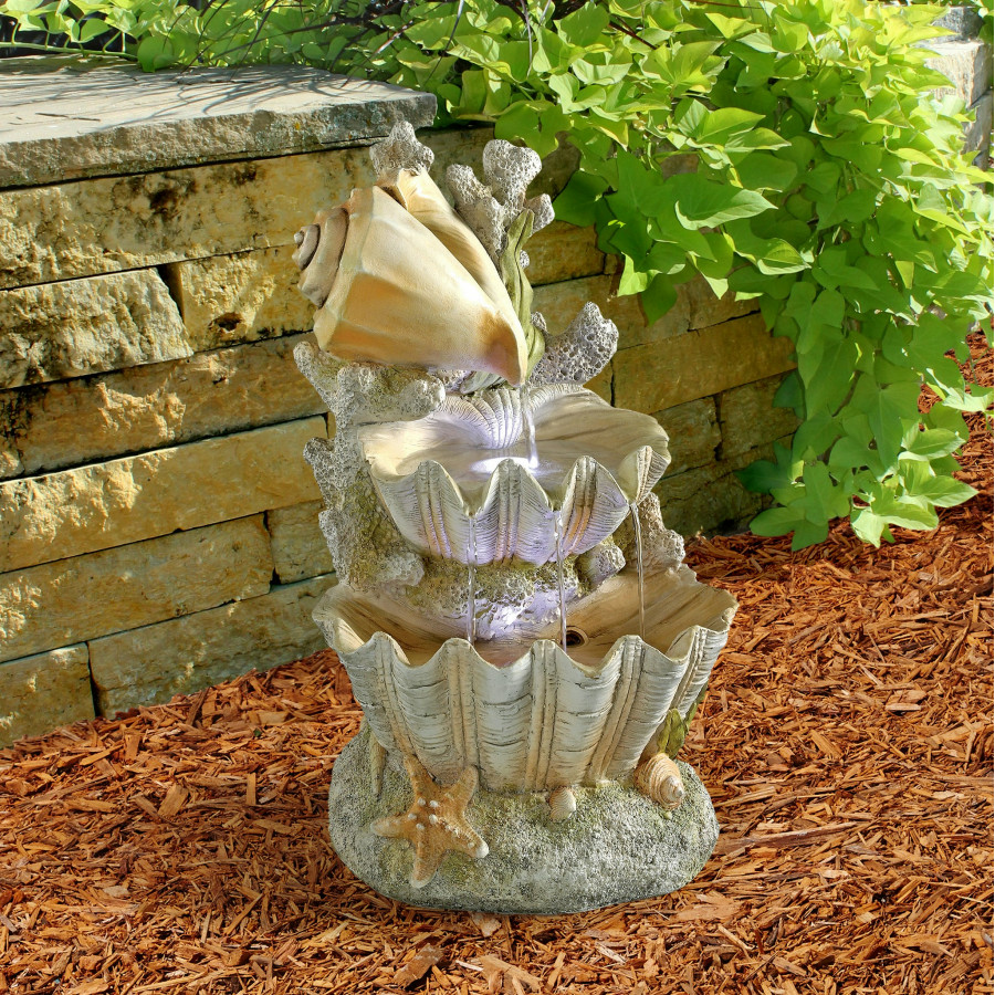 Toscano - Ocean Bounty Cascading Shell Garden Fountain