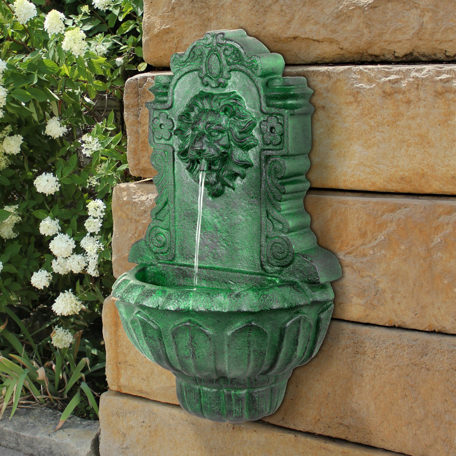 Toscano - Casa Del Lago Lion Head Wall Niche Sculptural Fountain