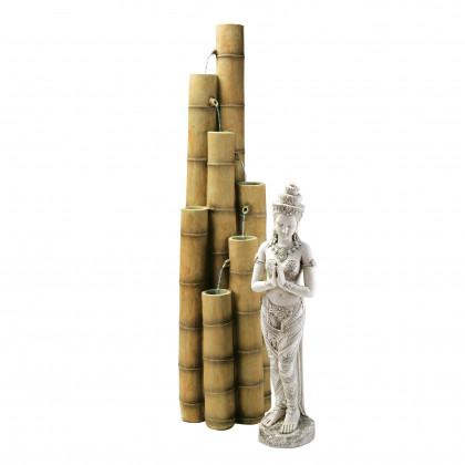 Toscano - Island Oasis Cascading Bamboo Sculptural Fountain