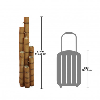 Toscano - Island Oasis Cascading Bamboo Sculptural Fountain