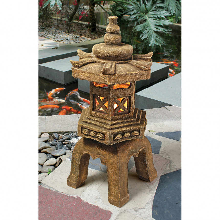 Toscano - Sacred Pagoda Lantern Illuminated Statue