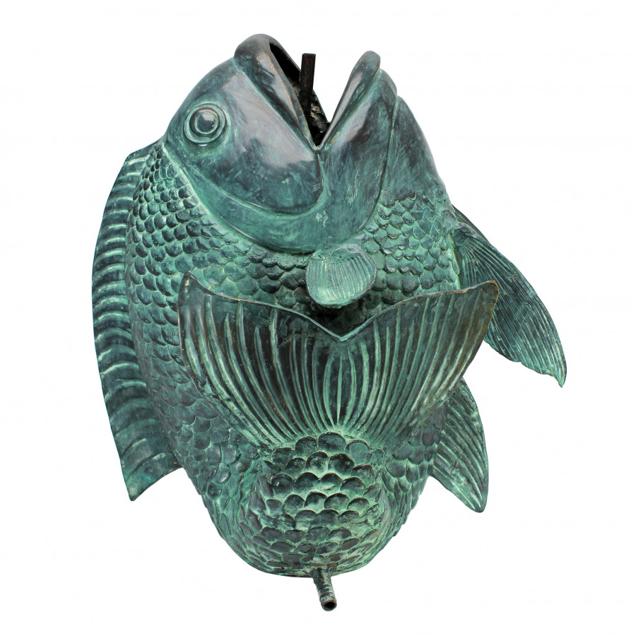 Toscano Dancing Asian Fish Spitting Large Garden Statue