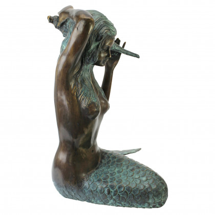 Toscano Mermaid of the Isle of Capri Piped Garden Statue - Medium
