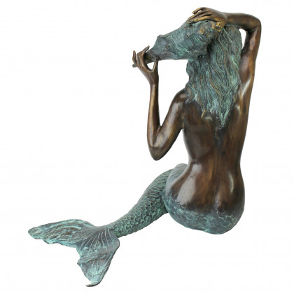 Toscano Mermaid of the Isle of Capri Piped Garden Statue - Medium