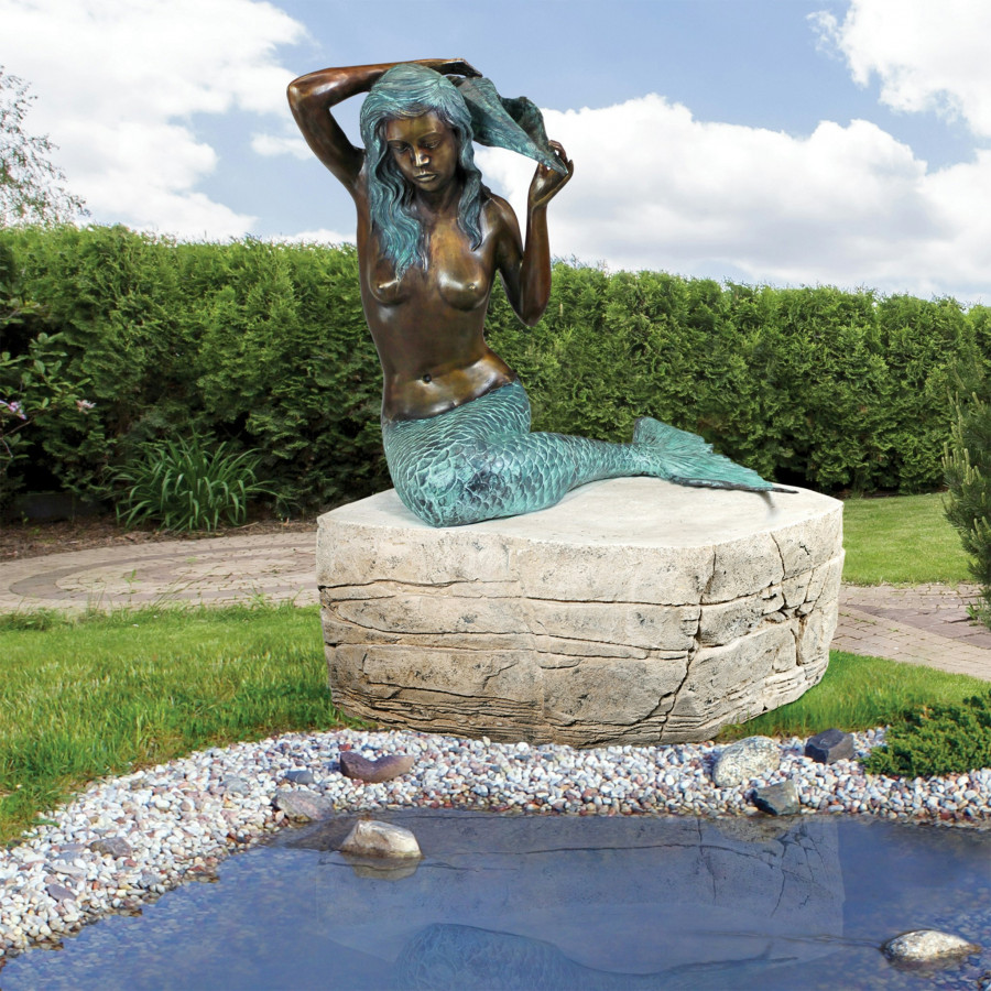 Toscano - Mermaid of the Isle of Capri Piped Garden Statue