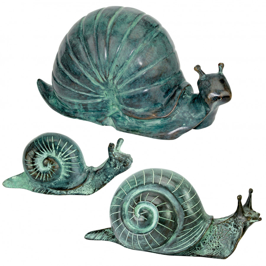 Toscano - Set of 3 Land Snails Garden Statues