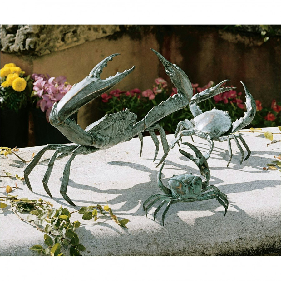 Toscano - Set of 3 Crab Garden Statues