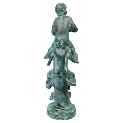 Toscano Child Play Stacked Children Spitting Statue - Large