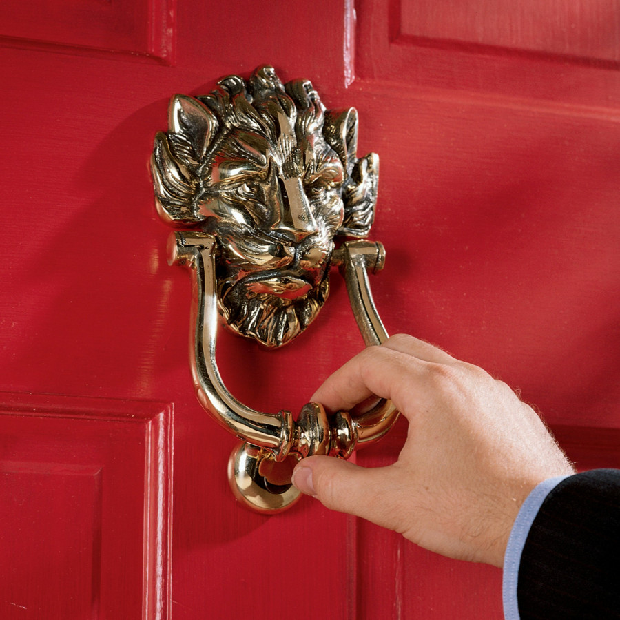 Toscano 10 Downing Street Lion Authentic Door Knocker - Brass