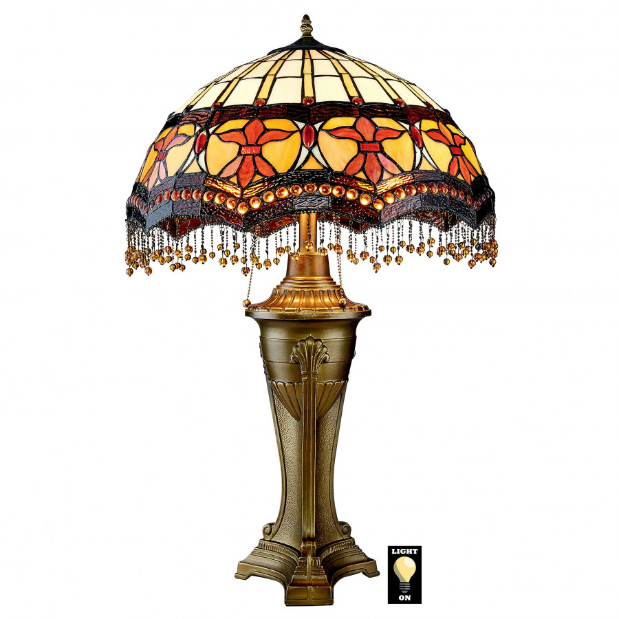 Toscano - Victorian Parlor Tiffany-Style Table Lamp in Stained Glass