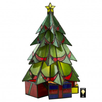 Toscano Illuminated Christmas Tree Lamp - Large, Stained Glass