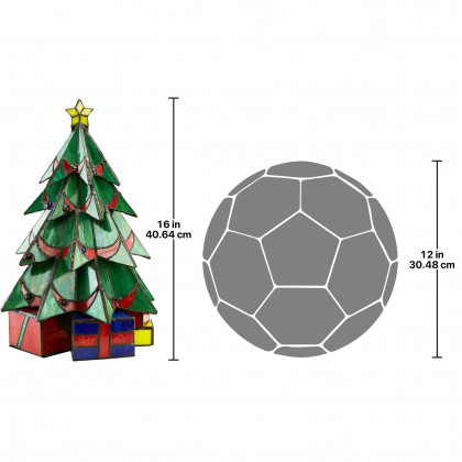 Toscano Illuminated Christmas Tree Lamp - Large, Stained Glass