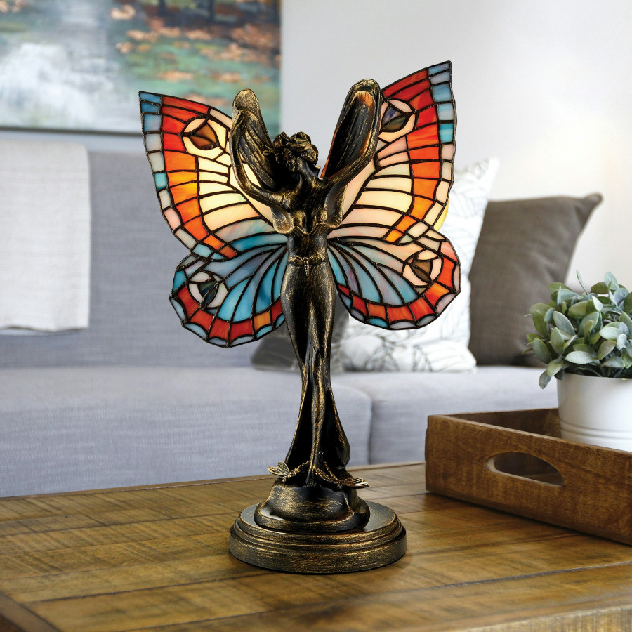 Toscano - Butterfly Fairy Tiffany-Style Illuminated Sculpture