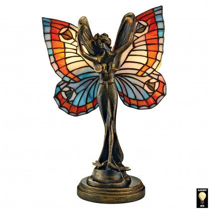 Toscano - Butterfly Fairy Tiffany-Style Illuminated Sculpture