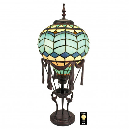 Toscano - Le Flesselles Hot Air Balloon Illuminated Stained Glass Statue
