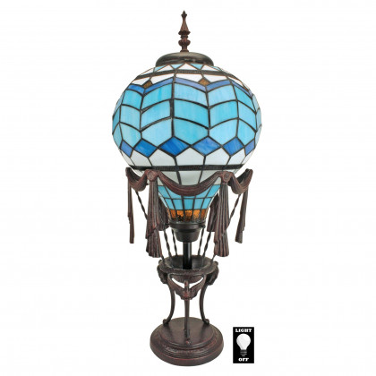Toscano - Le Flesselles Hot Air Balloon Illuminated Stained Glass Statue