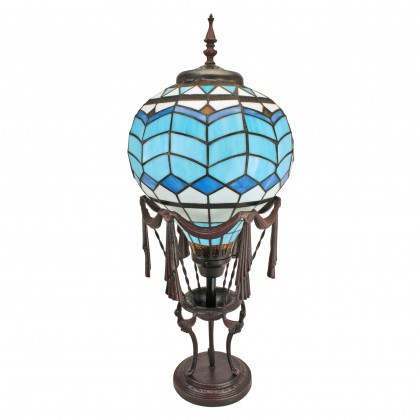 Toscano - Le Flesselles Hot Air Balloon Illuminated Stained Glass Statue