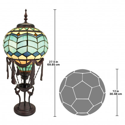 Toscano - Le Flesselles Hot Air Balloon Illuminated Stained Glass Statue