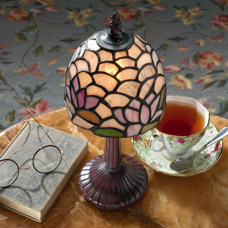 Toscano - Lotus of Monet Tiffany-Style Garden Petite Table Lamp in Stained Glass