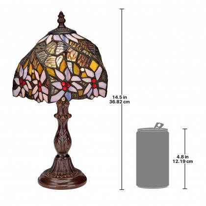 Toscano - American Dogwood Tiffany-Style Lamp in Stained Glass