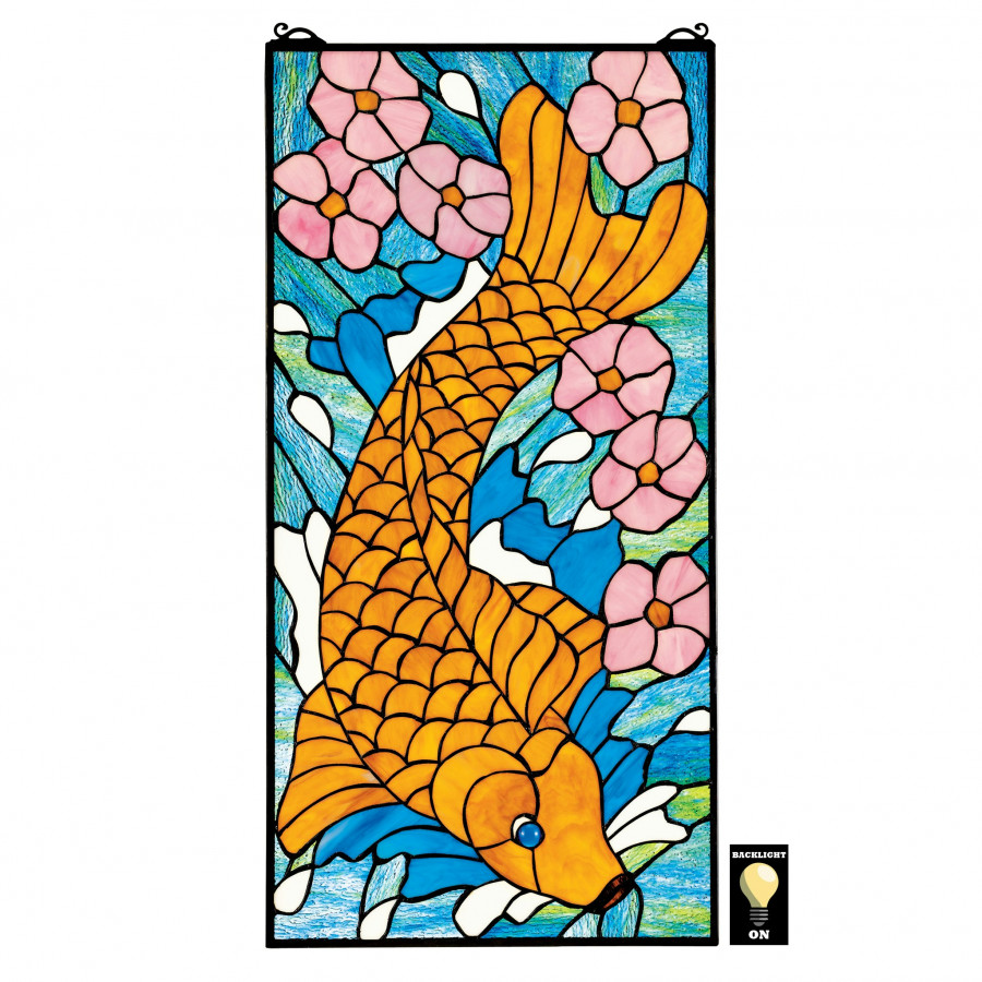 Toscano - Asian Koi Stained Glass Window