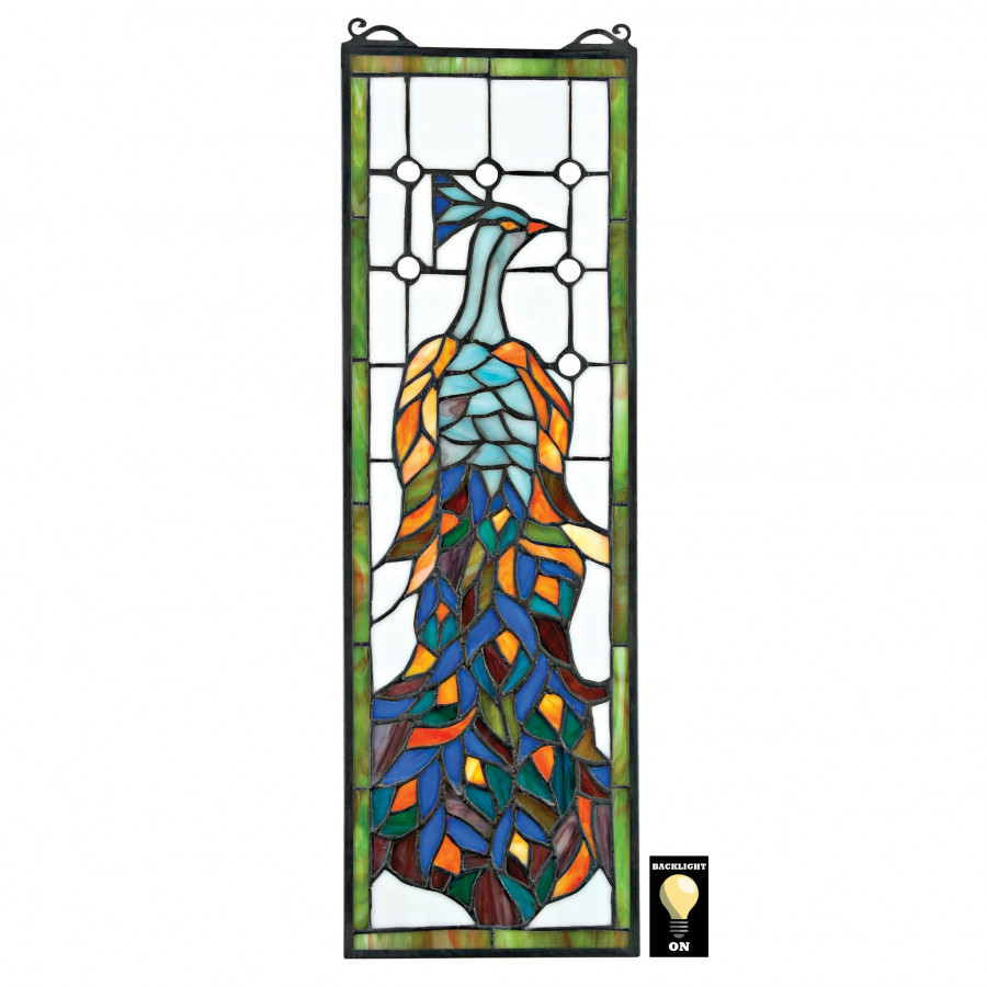 Toscano - Pleasant Peacock Stained Glass Window