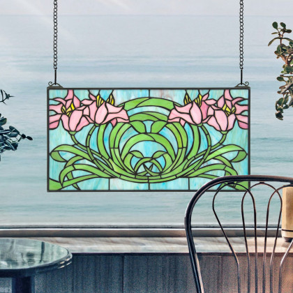 Toscano - Beaucoup de Fleurs Tiffany-Style Stained Glass Window