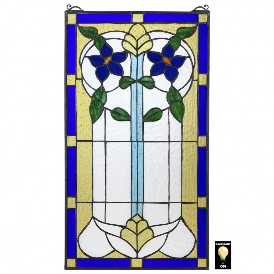 Toscano - Primrose Art Nouveau Tiffany-Style Stained Glass Window
