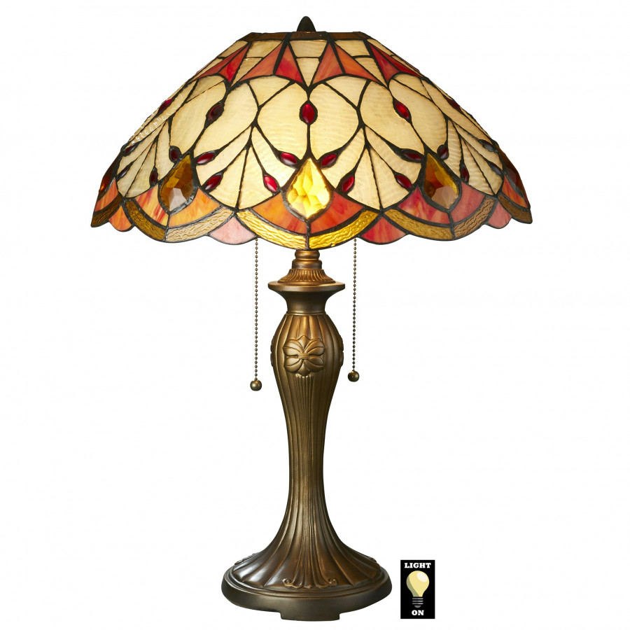 Toscano - Flowing Buds Table Lamp in Stained Glass