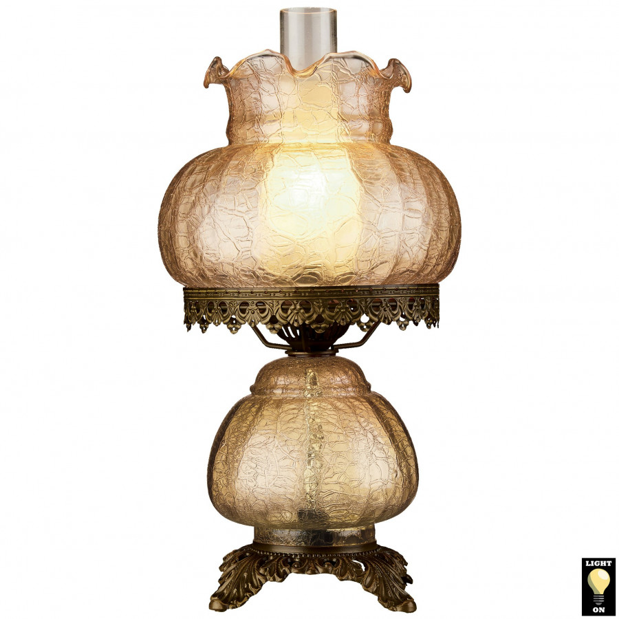 Toscano - Rose Court Hurricane Table Lamp in Stained Glass