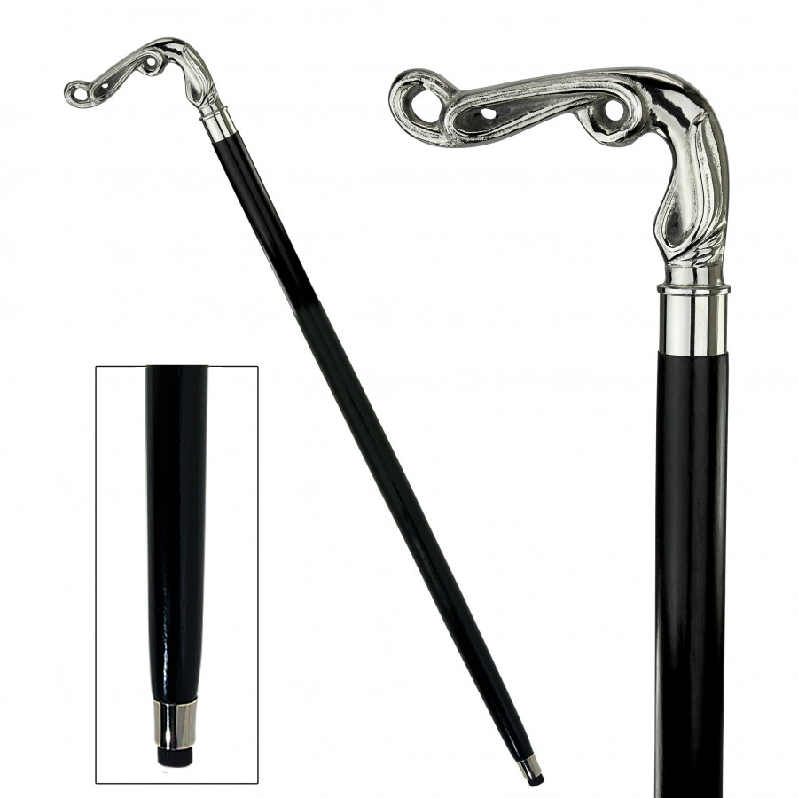 Toscano - Empress Art Nouveau Swag Walking Stick in Brass Capstick/Hardwood
