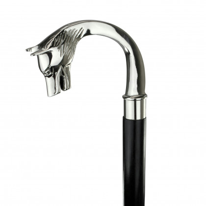 Toscano - Empress Majestic Wolf Walking Stick in Brass Capstick/Hardwood