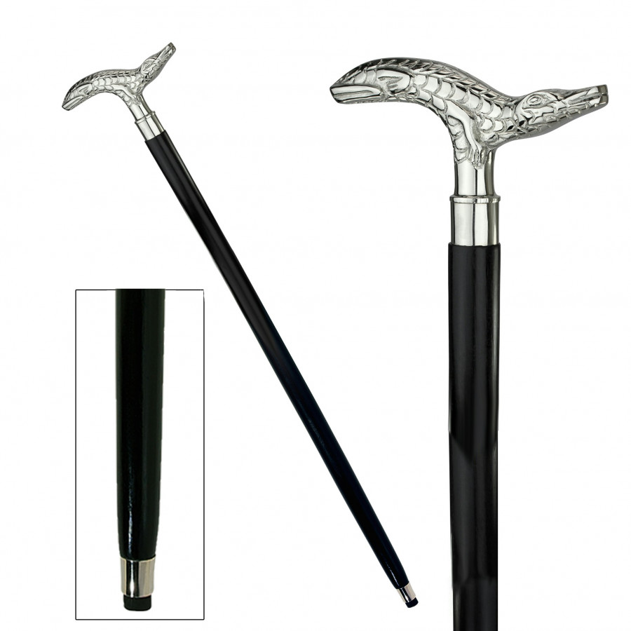 Toscano - Empress Gliding Gator Walking Stick in Brass Capstick/Hardwood