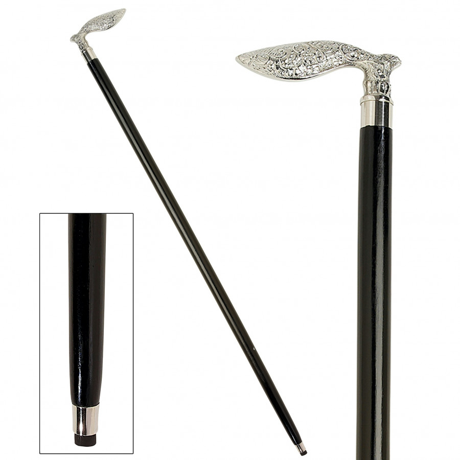 Toscano - Empress Squirrel Tail Walking Stick in Brass Capstick/Hardwood