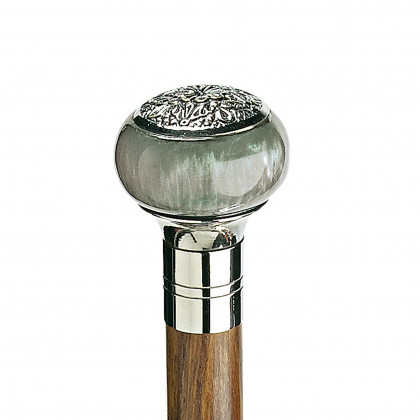 Toscano - Gentleman’s Choice Blue Gray Sphere Walking Stick in Chrome Capstick/Hardwood