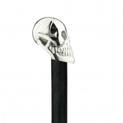 Toscano - Shakespearian Skull Alas Poor Yorick Walking Stick in Brass Capstick/Hardwood