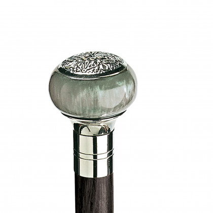 Toscano - Gentleman’s Choice Emerald Sphere Walking Stick in Chrome Capstick/Hardwood