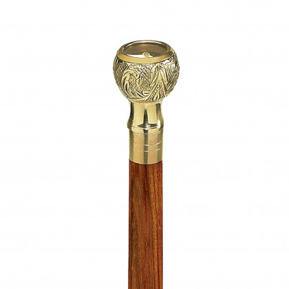 Toscano - Empress Direct Path Compass Walking Stick in Brass Capstick/Hardwood
