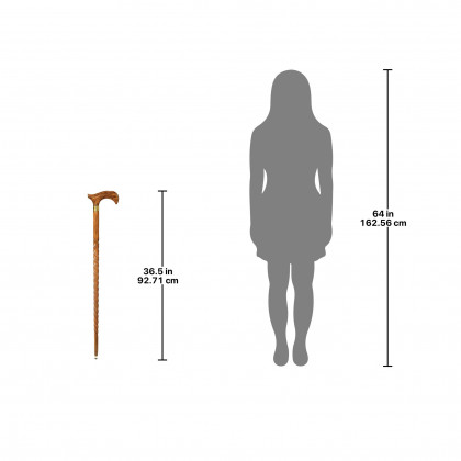 Toscano - Wandering Road Walking Stick in Brass Capstick/Hardwood