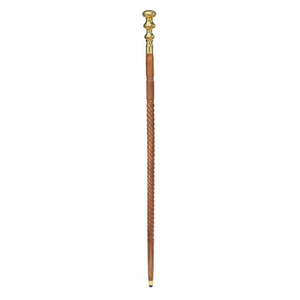 Toscano - Empress 3 Gold Saucer Walking Stick in Brass Capstick/Hardwood