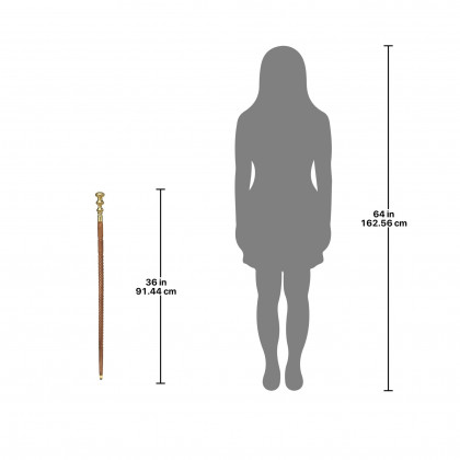 Toscano - Empress 3 Gold Saucer Walking Stick in Brass Capstick/Hardwood