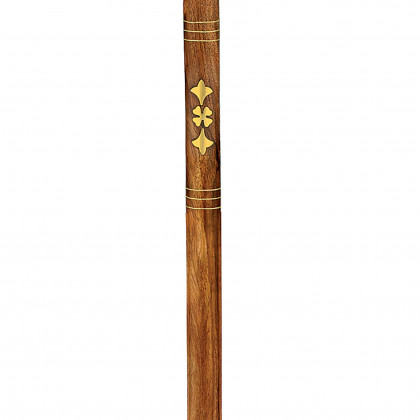 Toscano - Empress Fluted Sphere Walking Stick in Brass Capstick/Hardwood