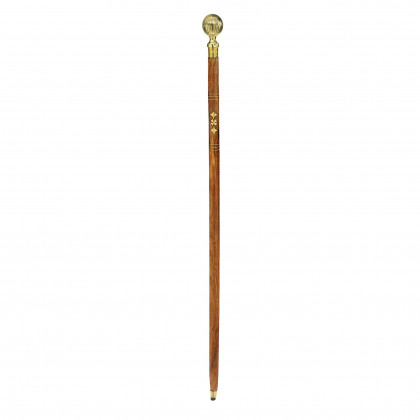 Toscano - Empress Fluted Sphere Walking Stick in Brass Capstick/Hardwood