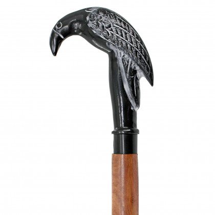 Toscano - Poe’s Mystic Raven Walking Stick in Brass Capstick/Hardwood