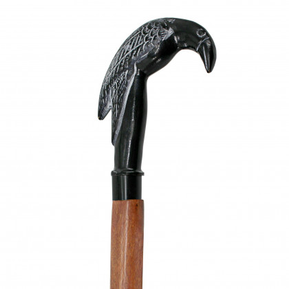 Toscano - Poe’s Mystic Raven Walking Stick in Brass Capstick/Hardwood