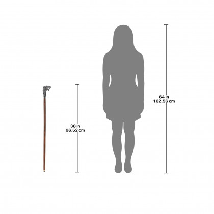 Toscano - Hound Of The Baskervilles Walking Stick in Brass Capstick/Hardwood