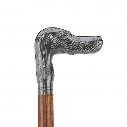 Toscano - Hunting Dog Walking Stick in Brass Capstick/Hardwood