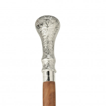 Toscano - Empress Hambleton Edwardian Walking Stick in Chrome Capstick/Hardwood
